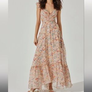 ASTR PRIMROSE FLORAL STRAPPY BACK MAXI DRESS